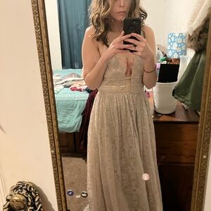 Elegant Beige Evening Gown